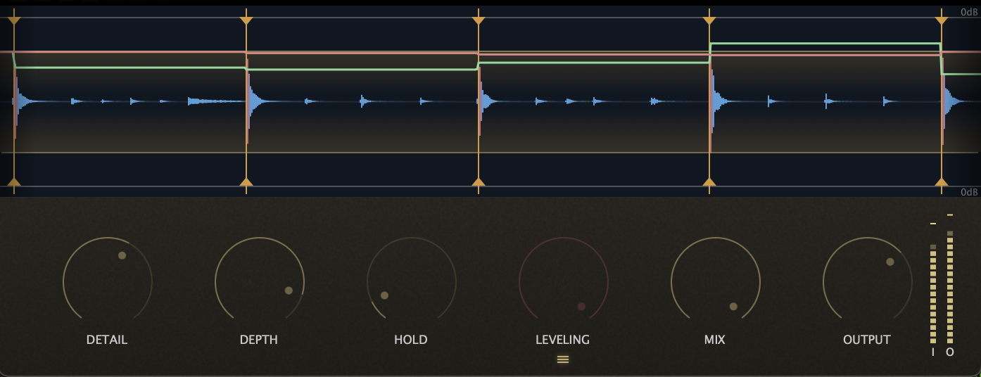 Leveling knob secondary function graphics